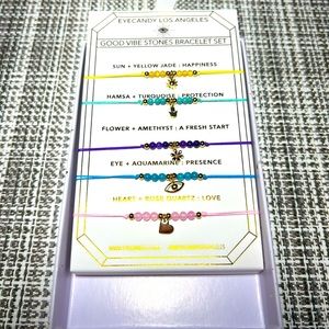BRAND NEW Eye Candy set of 5 adjustable bracelet with stones ❤️ Box included ❤️